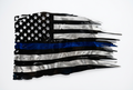 Patriotic Black/Blue Line Flag Metal Sign 18 Gauge Steel Wall Decor