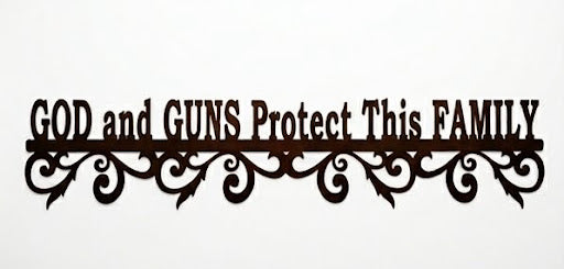 God and Guns Protect this Family Metal Sign 18 Gauge Steel Wall Decor