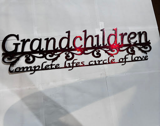 Grandchildren Complete Life's Circle of Love Metal Sign 18 Gauge Steel Wall Decor