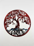 Tree of Life Circle Copper Metal Sign 18 Gauge Steel Wall Decor