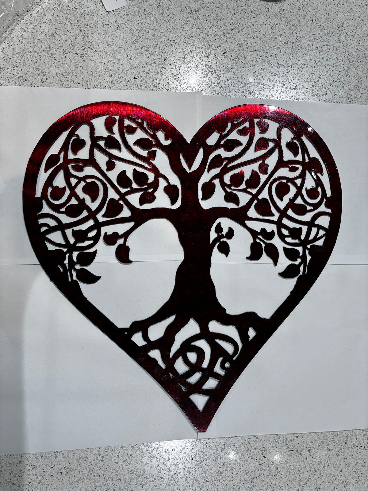 Tree of Life Heart Copper Metal Sign 18 Gauge Steel Wall Decor