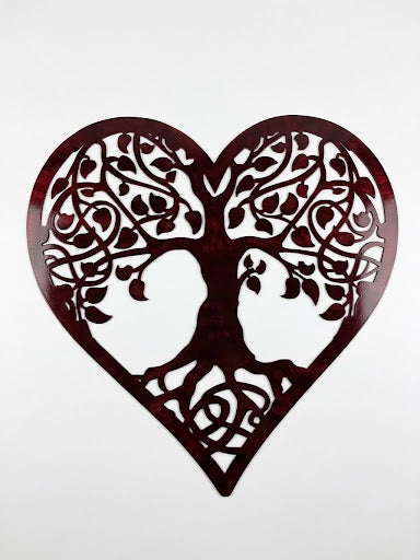 Tree of Life Heart Copper Metal Sign 18 Gauge Steel Wall Decor