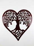 Tree of Life Heart Copper Metal Sign 18 Gauge Steel Wall Decor
