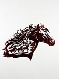 Horse Head Copper with Dark Copper Hair Metal Sign 14x24