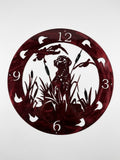 Wildlife dog w/ 2 duck clock Metal Sign 20 18 Gauge Steel Wall Decor