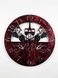 Clock 2 Glasses 1 Bottle Metal Sign 20in 18 Gauge Steel Wall Decor