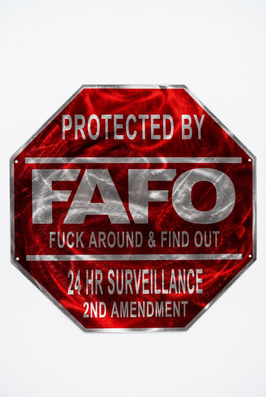 FAFO Red Octagon Metal Sign 15.5 18 Gauge Steel Wall Decor