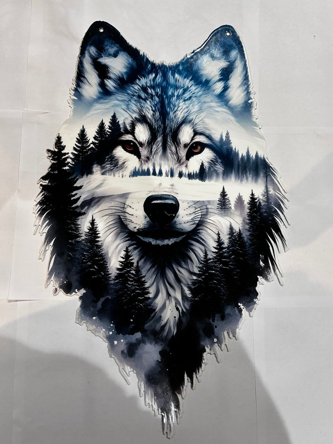 Wildlife 18in Color Wolf Head Metal Sign 19x12 18 Gauge Steel Wall Decor