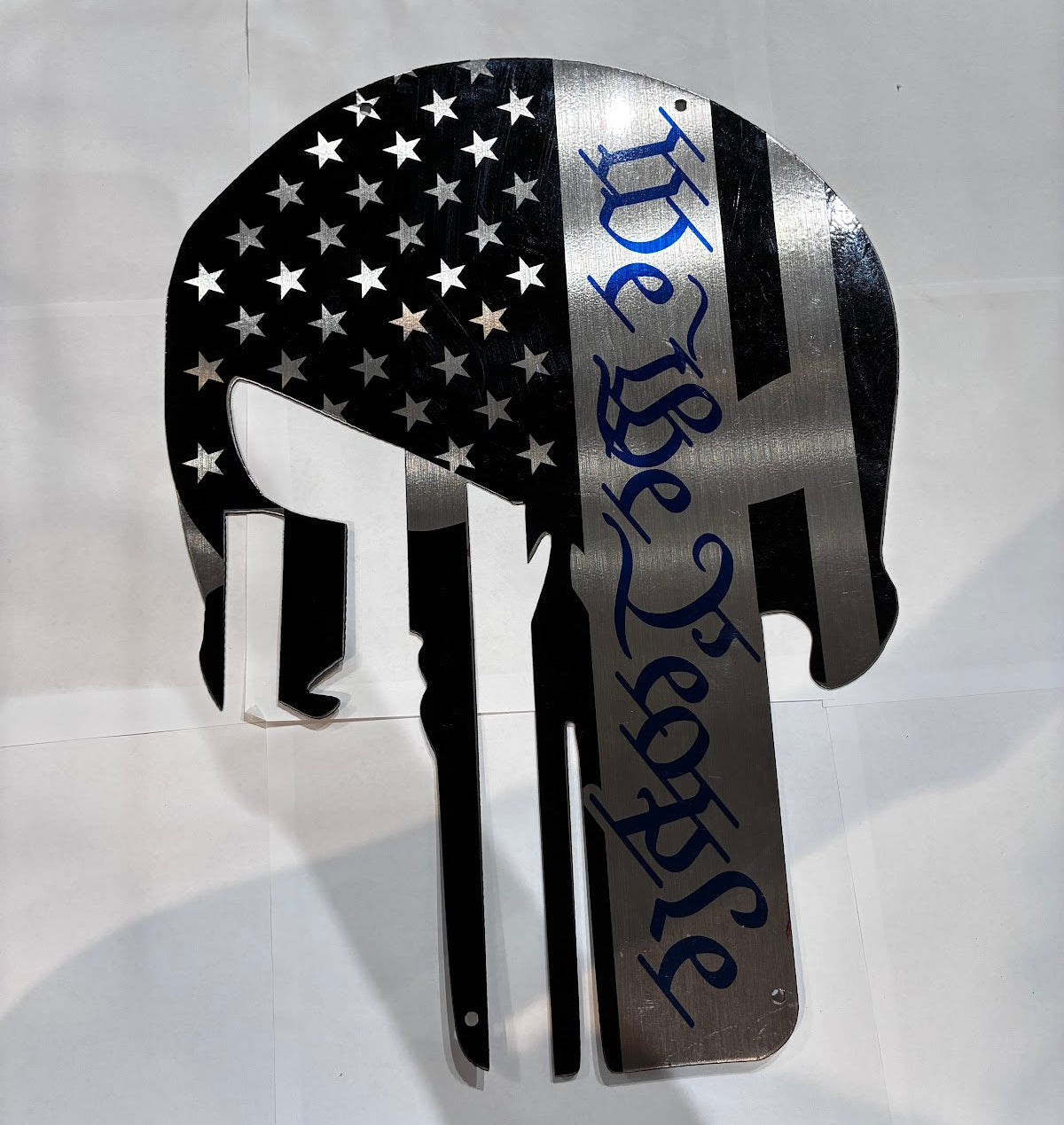 Patriotic 20in We the People Skull Punisher Metal Sign 20x15 18 Gauge Steel Wall Decor