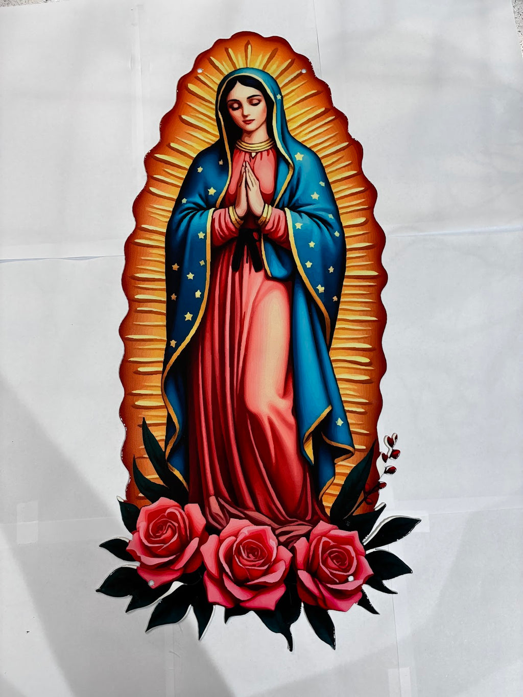 VIrgin Mary Color Metal Sign 24x10 18 Gauge Steel Wall Decor