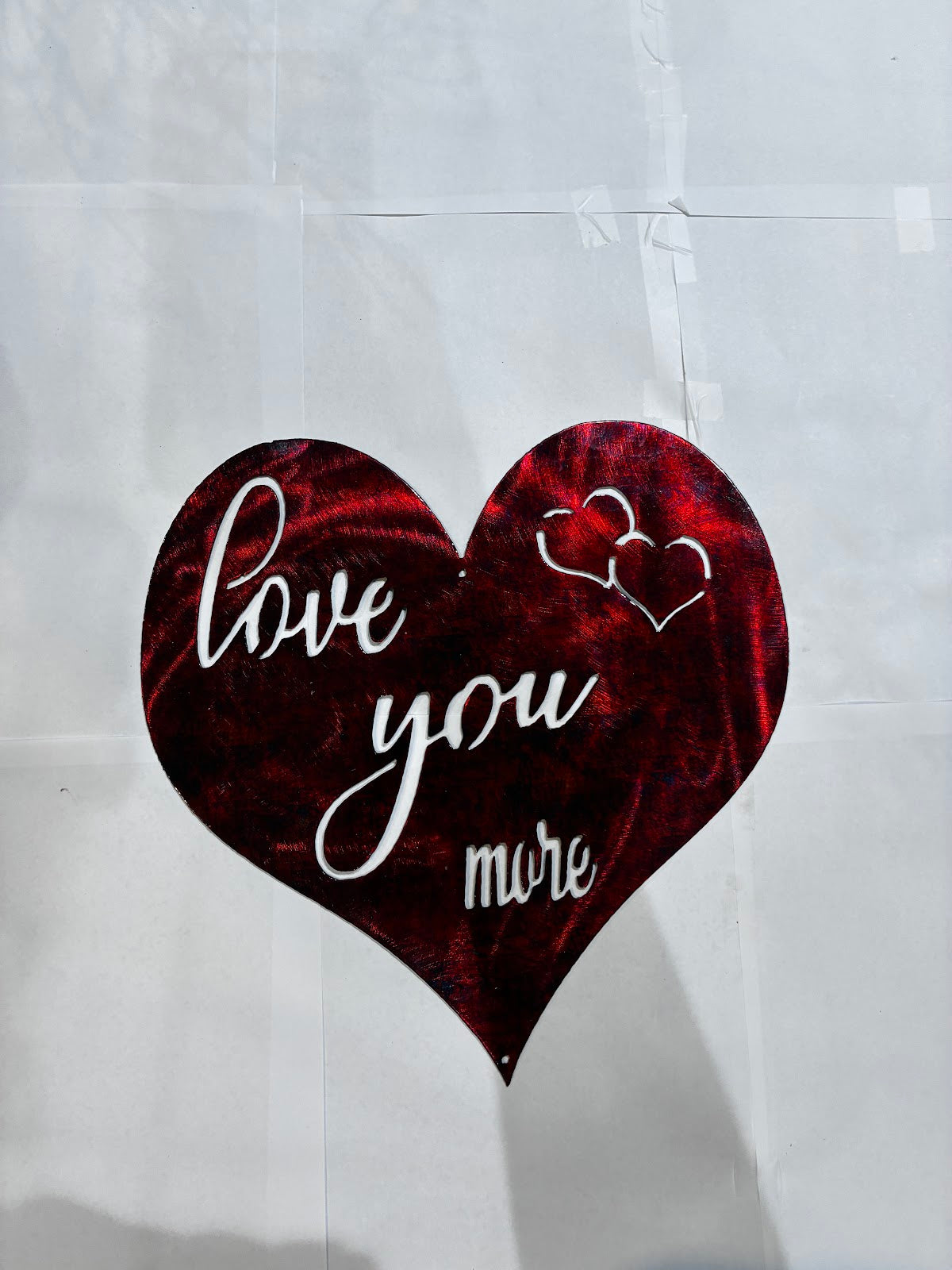 I Love You More Heart Solid (Not Barbwire) Metal Sign 11x12 18 Gauge Steel Wall Decor