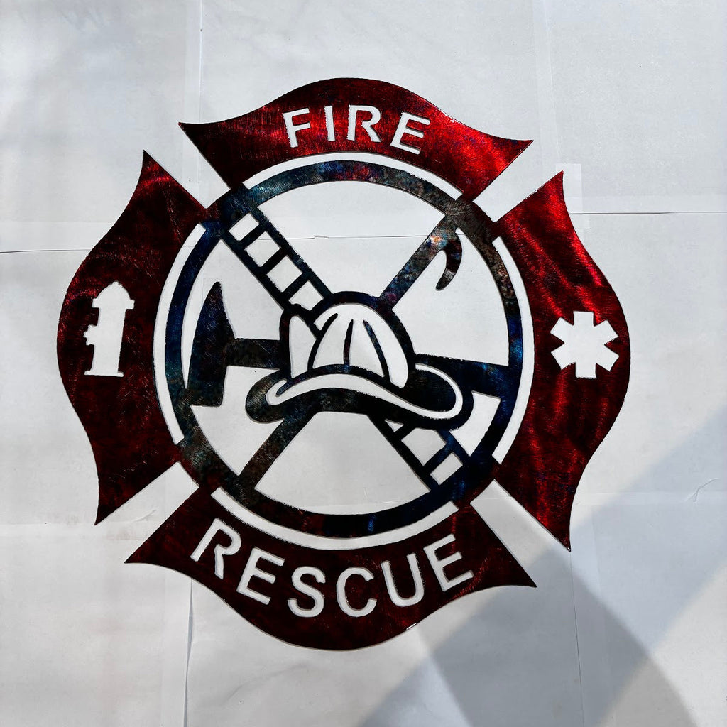 Patriotic Sm Fire Rescue Metal Sign 16 18 Gauge Steel Wall Decor