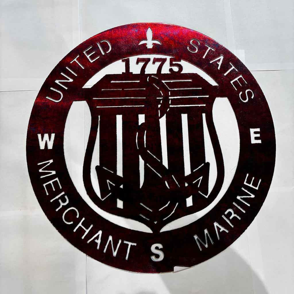 Patriotic 1775 United States Merchant Marines Metal Sign 16 18 Gauge Steel Wall Decor
