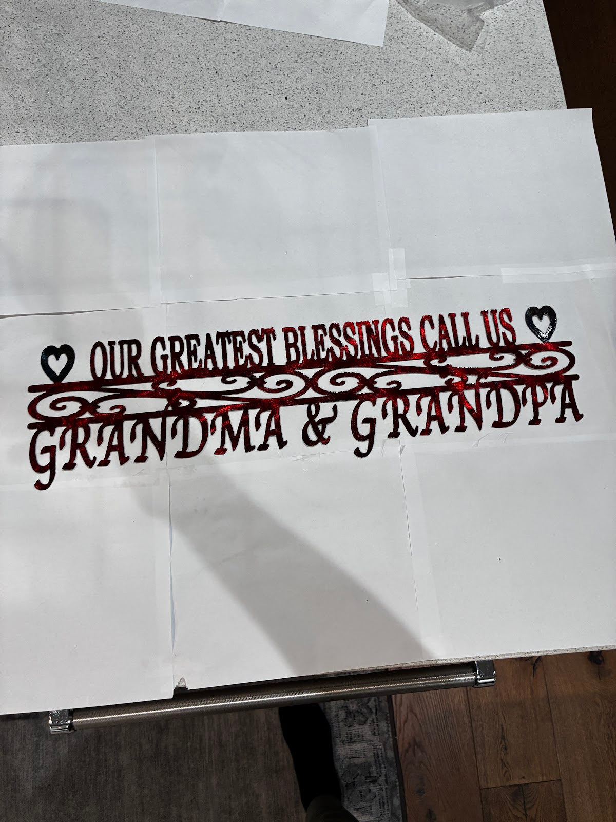 24in Our Greatest Blessings call us Grandma & Grandpa Metal Sign 23.5 18 Gauge Steel Wall Decor