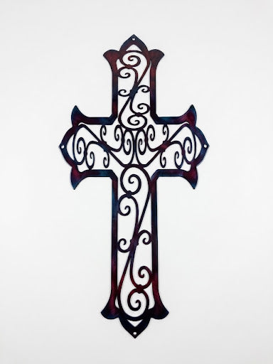Cross Metal Sign 23.5x11.5 18 Gauge Steel Wall Decor