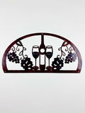 1/2 Oval No Welcome 2 Wine Glasses 1 Bottle Metal Sign 12x23.5