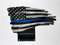 Patriotic Desk Top Flag Blue Line Metal Sign 6x8