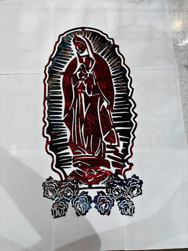 Virgin Mary Copper Metal Sign 24 x 11 18 Gauge Steel Wall Decor