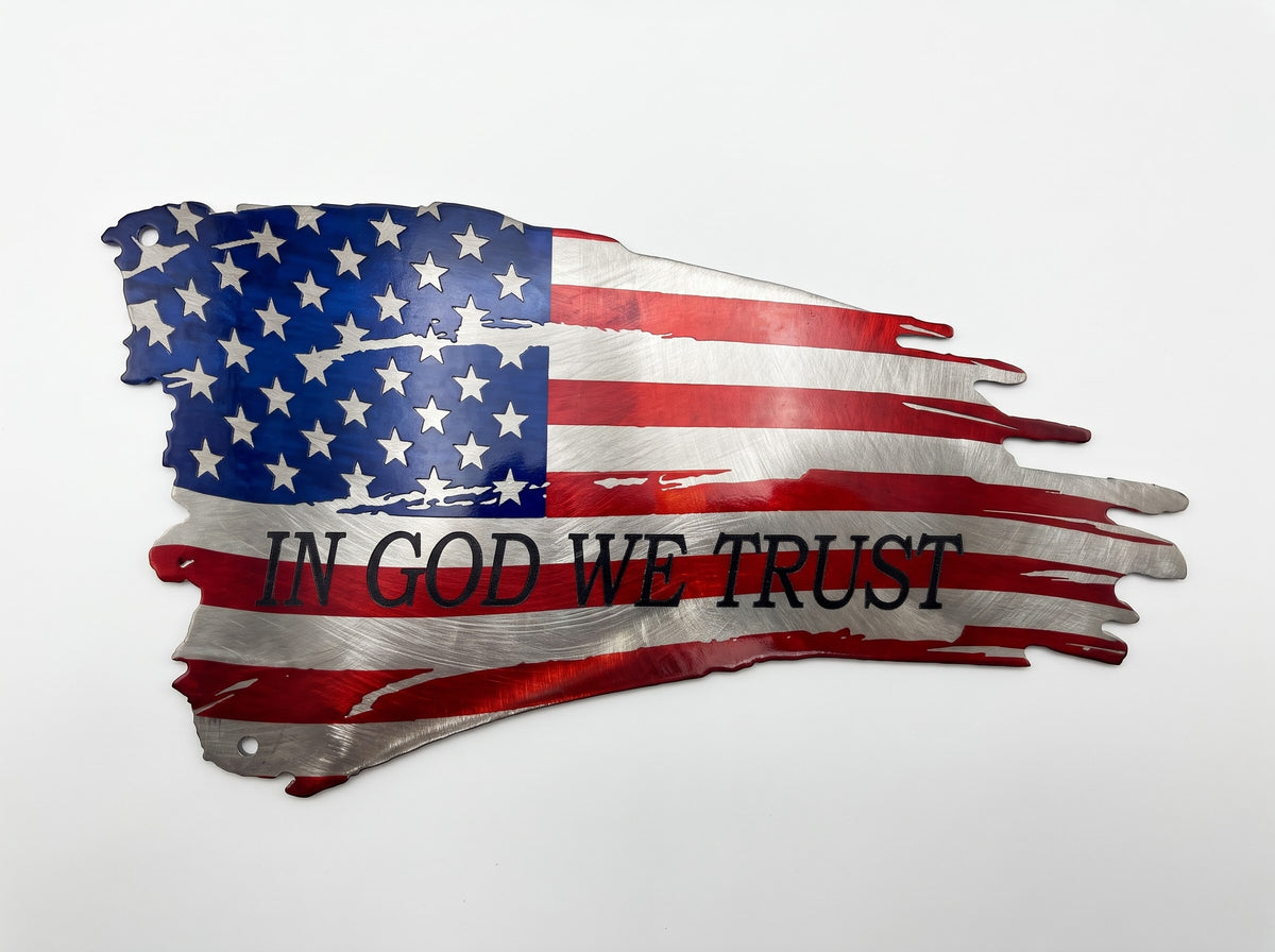 Magnet In God We Trust Flag Metal Magnet 3x6