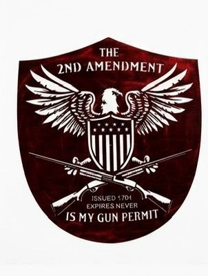 2nd Amend Shield Copper Issued 1791 Expires Never My Permit Metal Sign 23.75x21