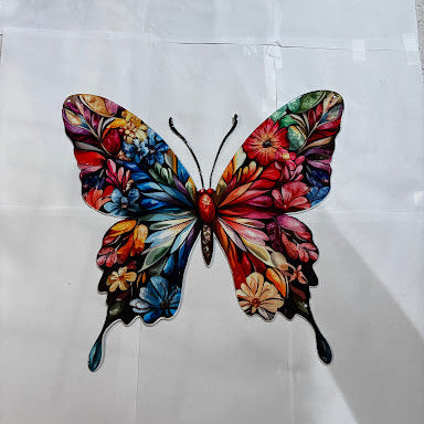 Butterfly Color Metal Sign 16x16 18 Gauge Steel Wall Decor