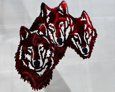 Wildlife 3 Wolf Heads Metal Sign 15x15.5 18 Gauge Steel Wall Decor