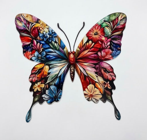 Butterfly Color Metal Sign 16x16 18 Gauge Steel Wall Decor