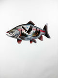 Salmon Fish W/ Eagle Inside Colorful Metal Sign 9x15.5 18 Gauge Steel Wall Decor