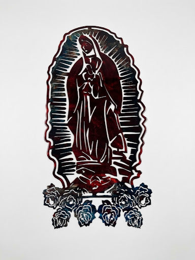 Virgin Mary Copper Metal Sign 24 x 11 18 Gauge Steel Wall Decor