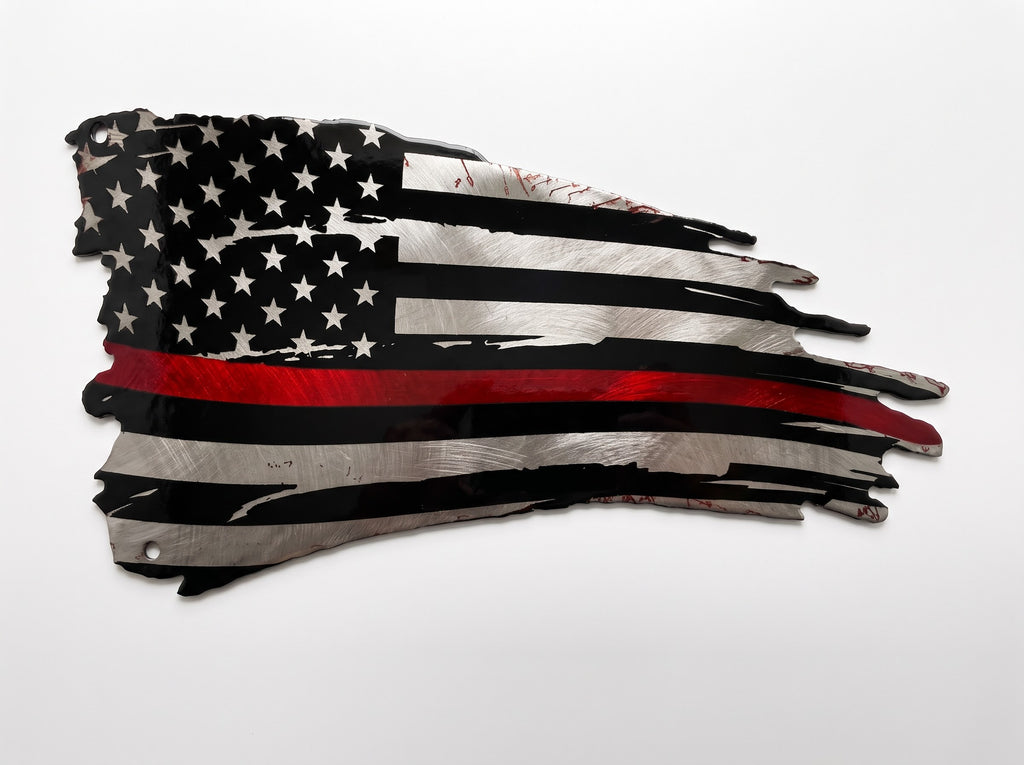 Magnet Red Line Flag Metal Magnet 3x6