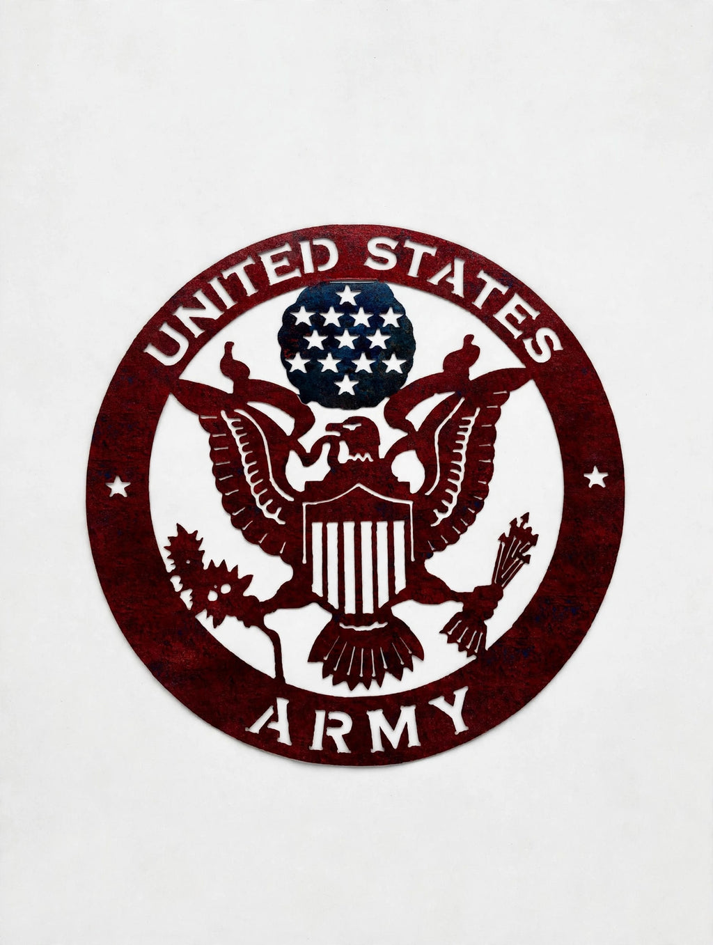 Patriotic Army Metal Sign 16in