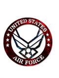 Patriotic 16in Airforce Round Metal Sign