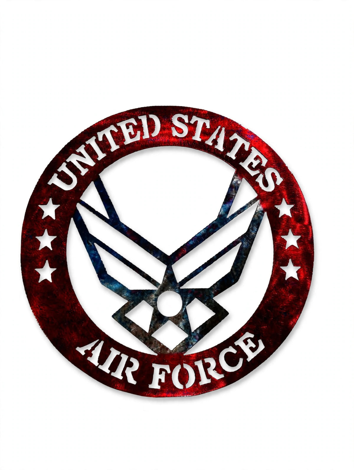 Patriotic 16in Airforce Round Metal Sign