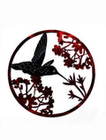 Wildlife 16in Circle Hummingbird Metal Sign