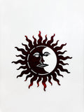 Sun with Moon Face Copper Metal Sign