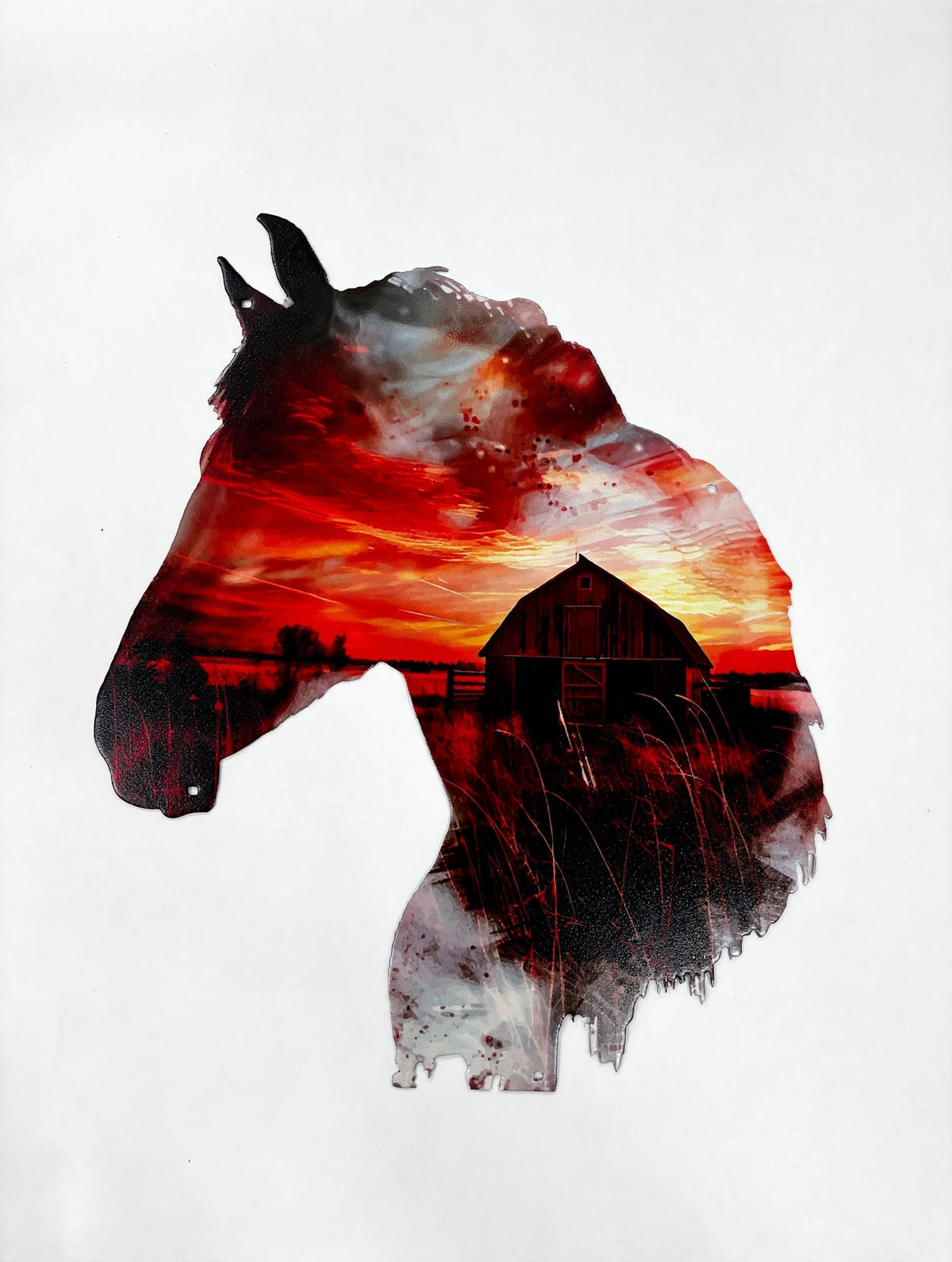 Wildlife Horsehead Facing Left Sunset Barn Metal Sign