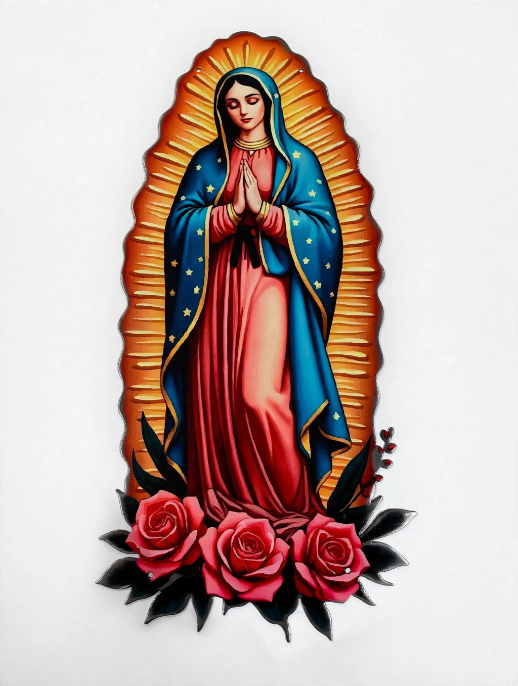 Virgin Mary Color Metal Sign