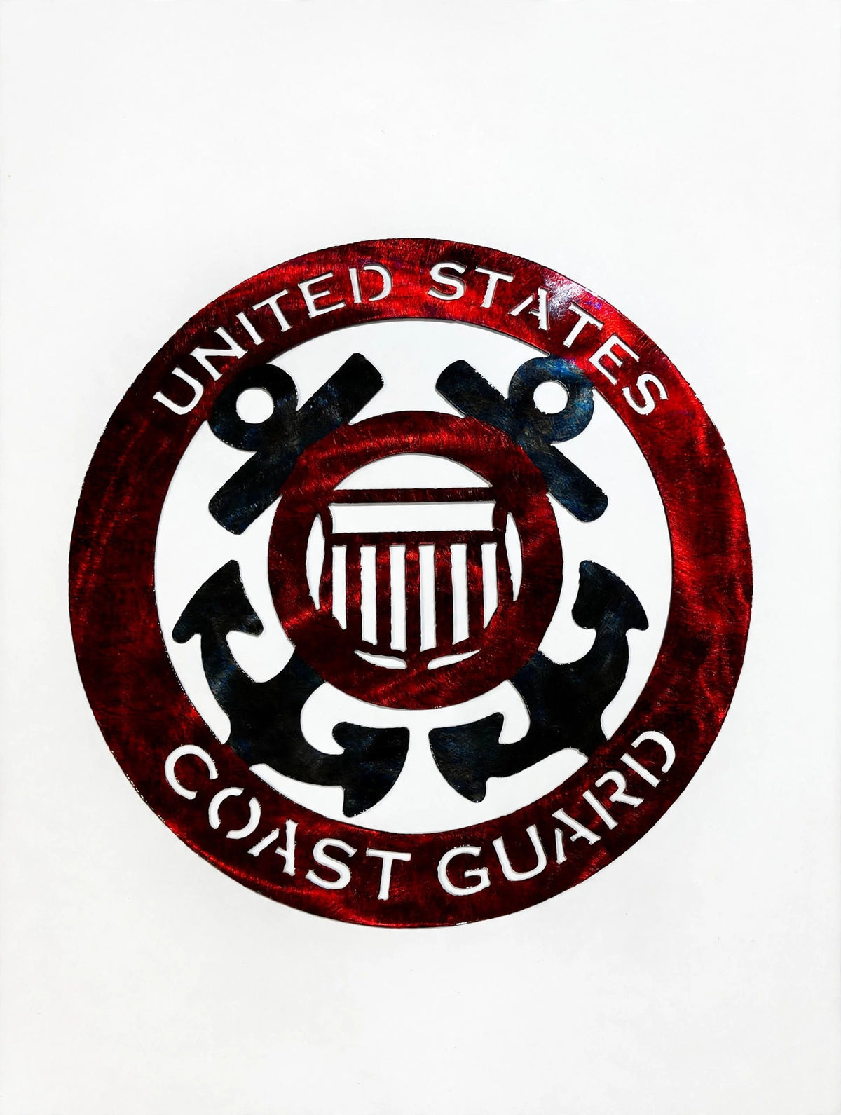 Patriotic Coast Guard Metal Sign 16in